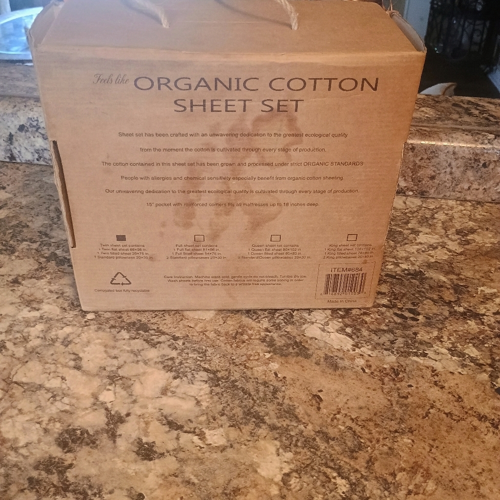 Twin Sheets size  Green Organic New In box - Picture 4 of 7